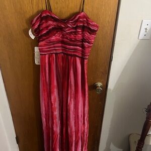 Laundry By Shelli Segal  Strapless Maxi Dress Ruffled Boho Beach $395 Msrp Sz 10